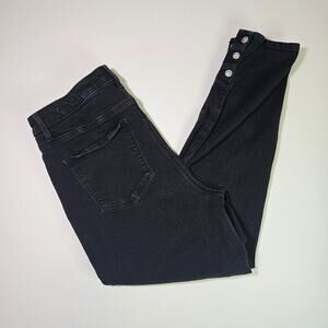 Talbots Simply Flattering Denim Mid Rise Jegging Jeans Size 12 Black Rhinestones